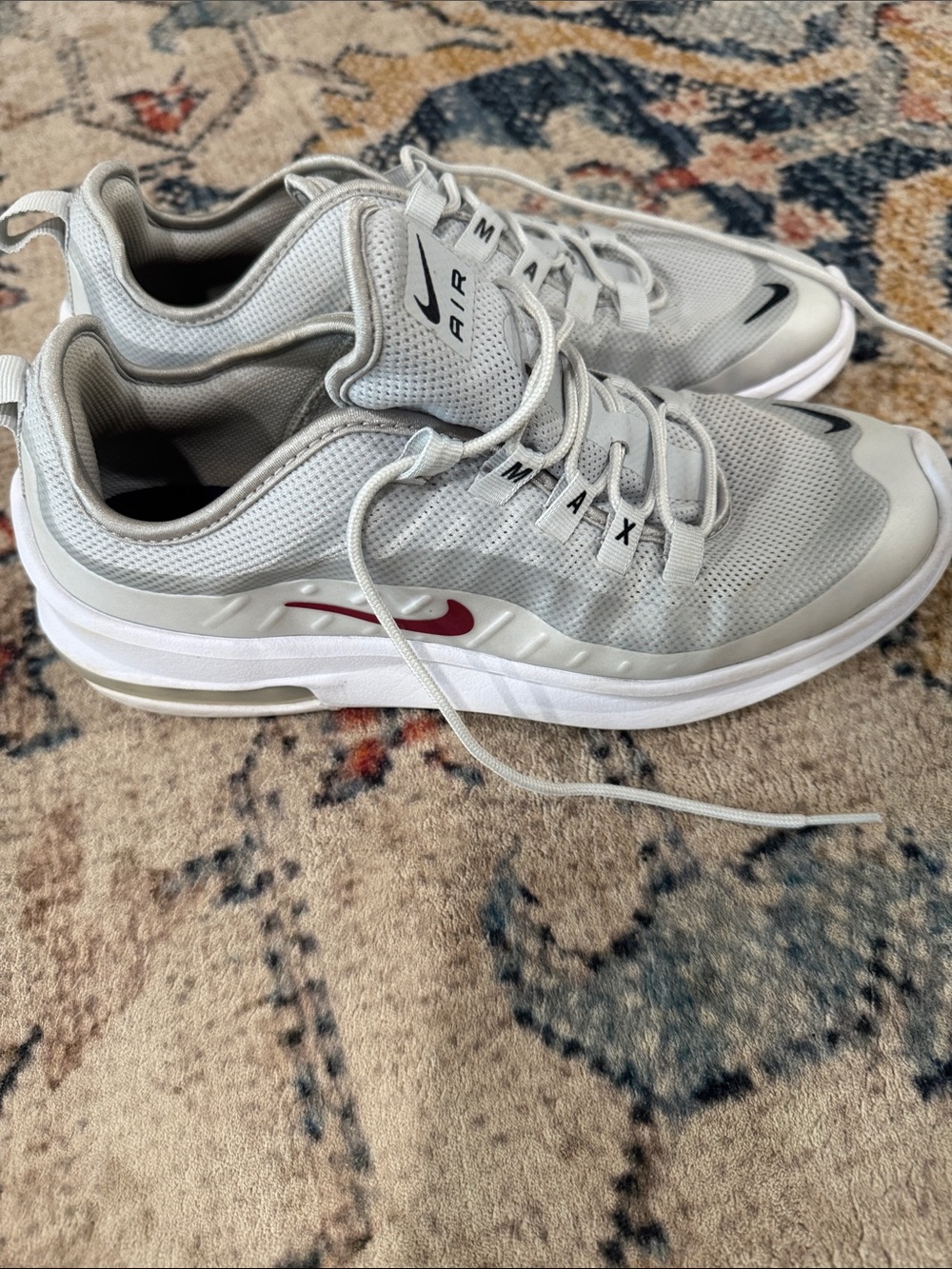 Nike Light Gray and Red Mesh Running Sneakers size 10 ladies